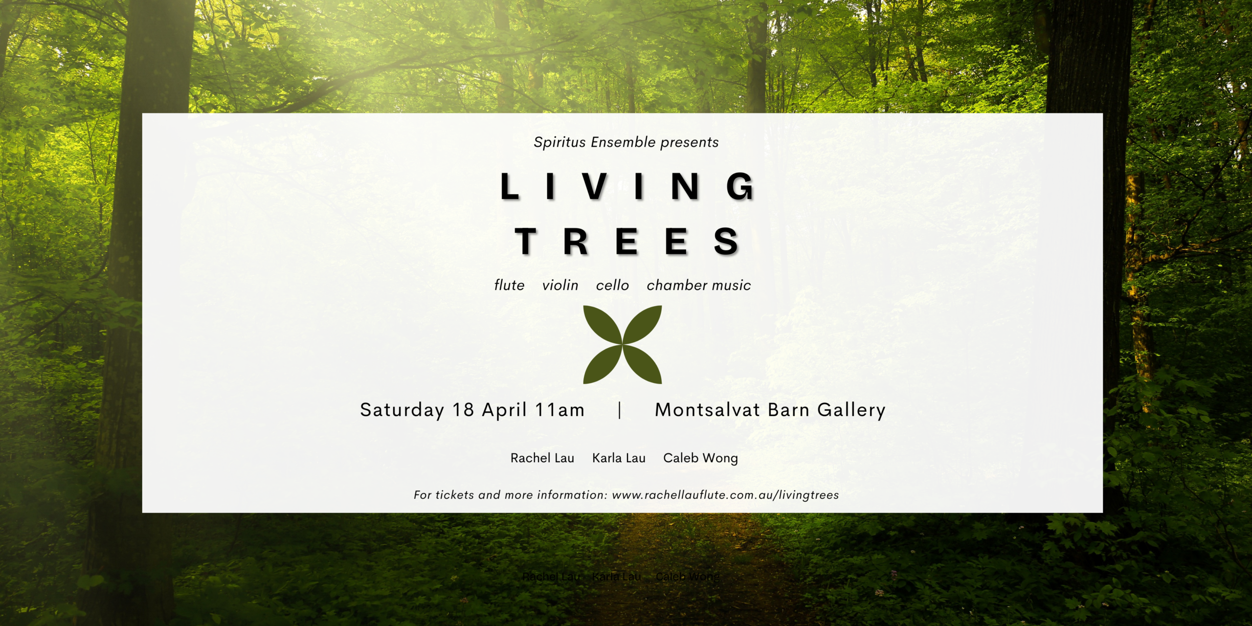 CONCERT: Living Trees | Rachel Lau (flute), Karla Hanna (violin), and Caleb Wong (cello)